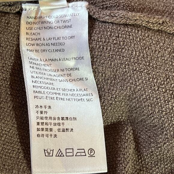 Free People Beach Sweater Womens Medium Brown Knit Mock Neck Oversized Pullover - Picture 8 of 11